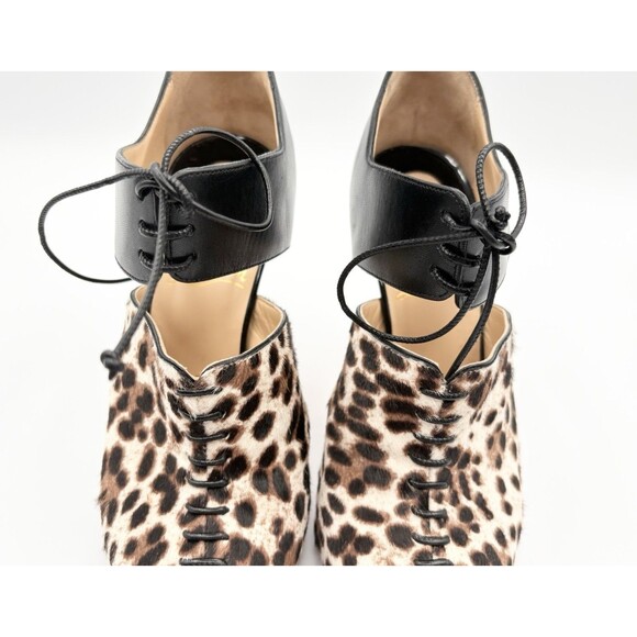 Christian Louboutin Leopard Print Calf Hair Corsita Booties 100mm Sz EU 36.5 - Picture 7 of 14